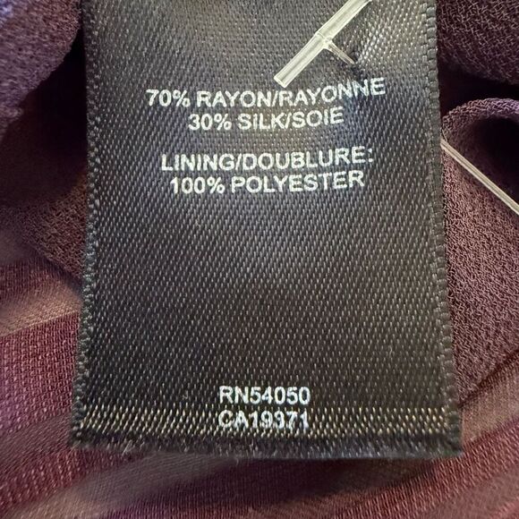 Robert Rodriguez Burgundy Striped Velvet Burnout Asymmetric Hem Maxi Dress Sz 10 - Picture 11 of 13